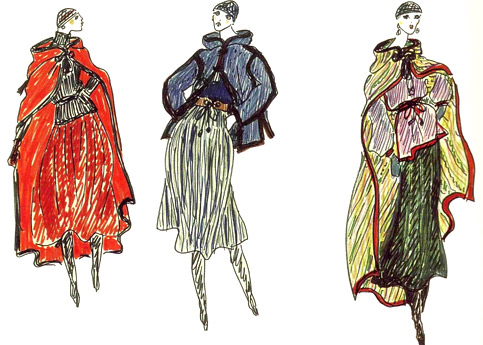 designer dresses sketches. French fashion designer Yves