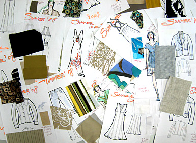 Collage of sketches from the new collection - SPRING/SUMMER 2008