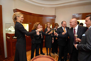 Eva Herzigova and  Caroline  Gruosi-Scheufele opened the first boutique of Chopard in Sofia