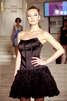 Model of Alia Milusheva for “Astella Atelier”, presented during the charity performance of “Almanac of the Bulgarian fashion 2009”