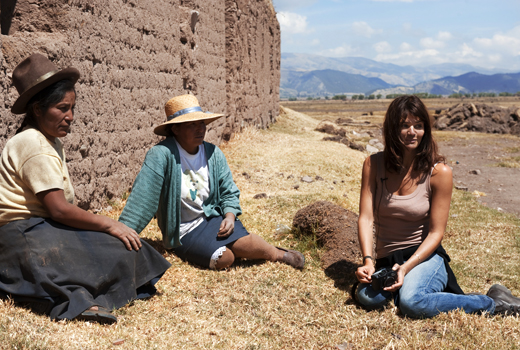   Helena Christensen shows images of climate changes