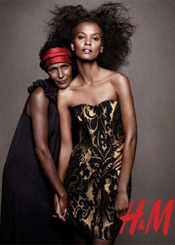 H&M Holiday 2010 campaign featuring Liya Kebede, Waris Dirie, Stella Tennant and more