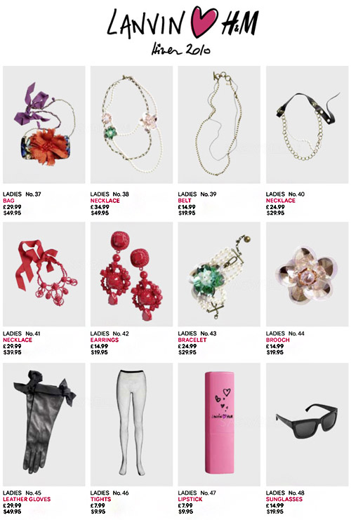 Price hotsell list h&m