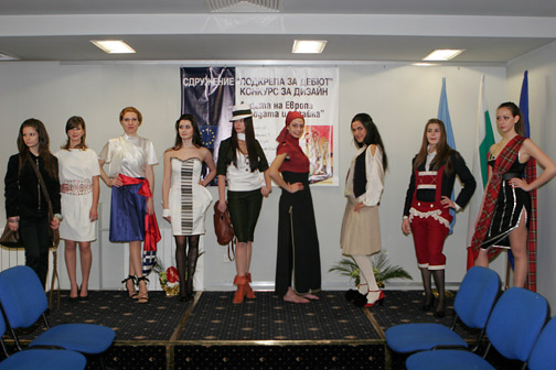 Students in fashion presented their interpretations of traditional garments of European nations 
