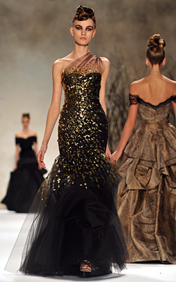 Monique Lhuillier presented chic dresses at New York Fashion Week Fall 2011 