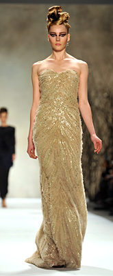 Monique Lhuillier presented chic dresses at New York Fashion Week Fall 2011 