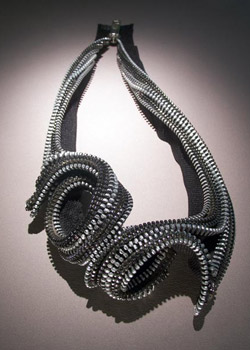 Collection of jewelry made from zippers