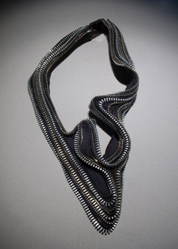 Collection of jewelry made from zippers