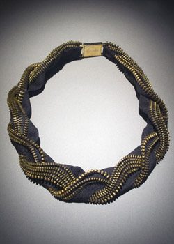 Collection of jewelry made from zippers