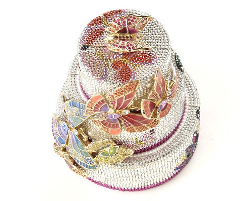 Judith Leiber created Butterfly Kisses Crystal Cake luxury clutch